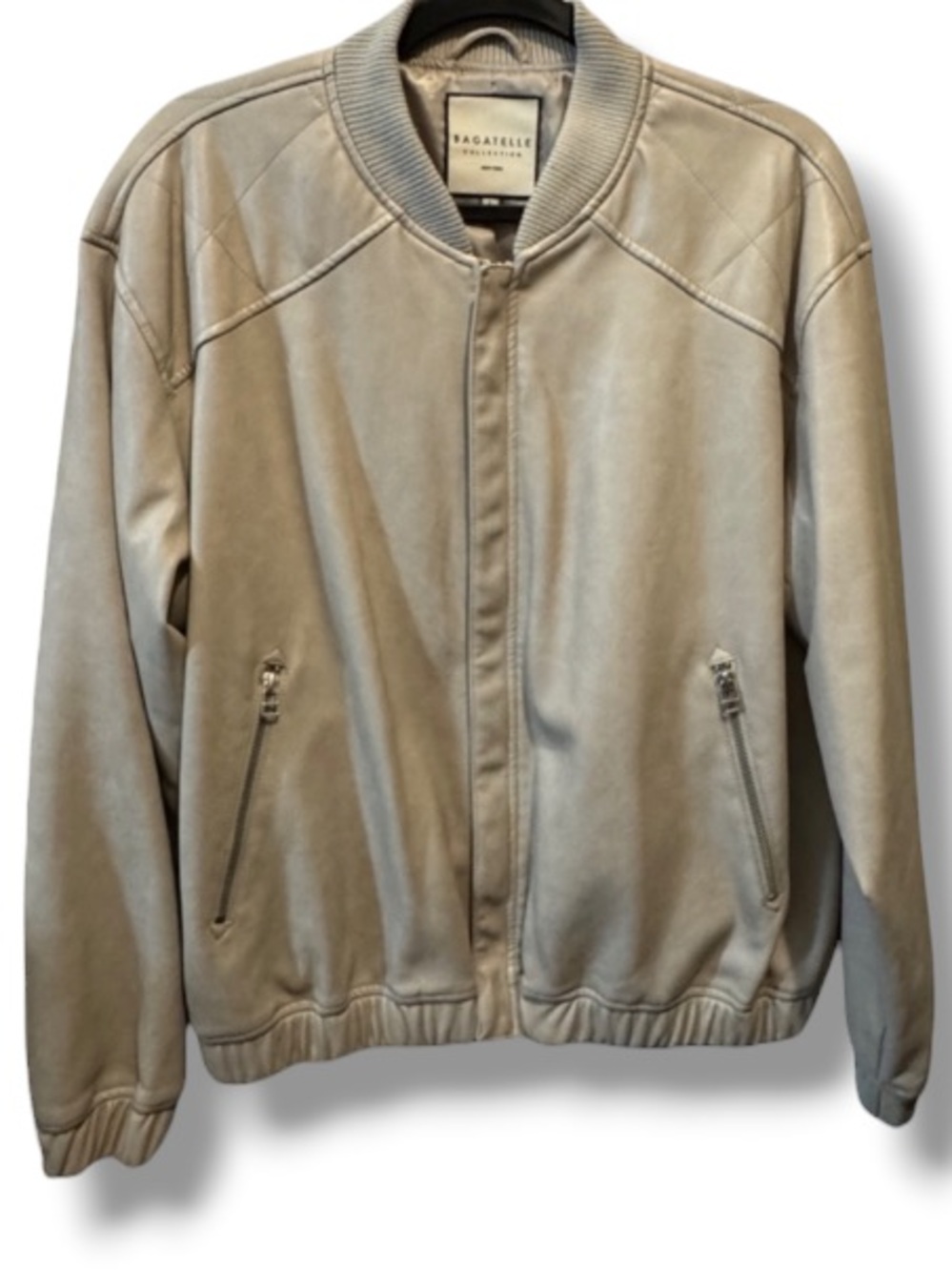 Bagatelle Collection New York Women’s Taupe Beige Bomber Jacket Fall Fashion